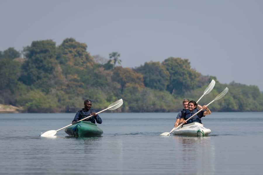 From Livingstone: Full or Half Day Canoe Safari - Paddling through channels and around river islands