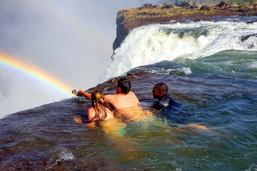 From Victoria Falls: Livingstone Island Tour & Devils Pool - Rainbow Falls, Horseshoe, and the Main Falls
