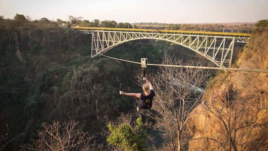 From Victoria Falls: Zip Line from the Victoria Falls Bridge - The 425-Meter Crossing