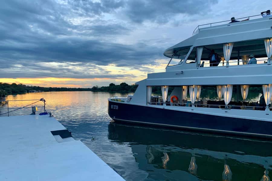 Luxury Cruise : Sunset Boat Cruise on The Zambezi Explorer - From Victoria Falls hotel to the Zambezi jetty