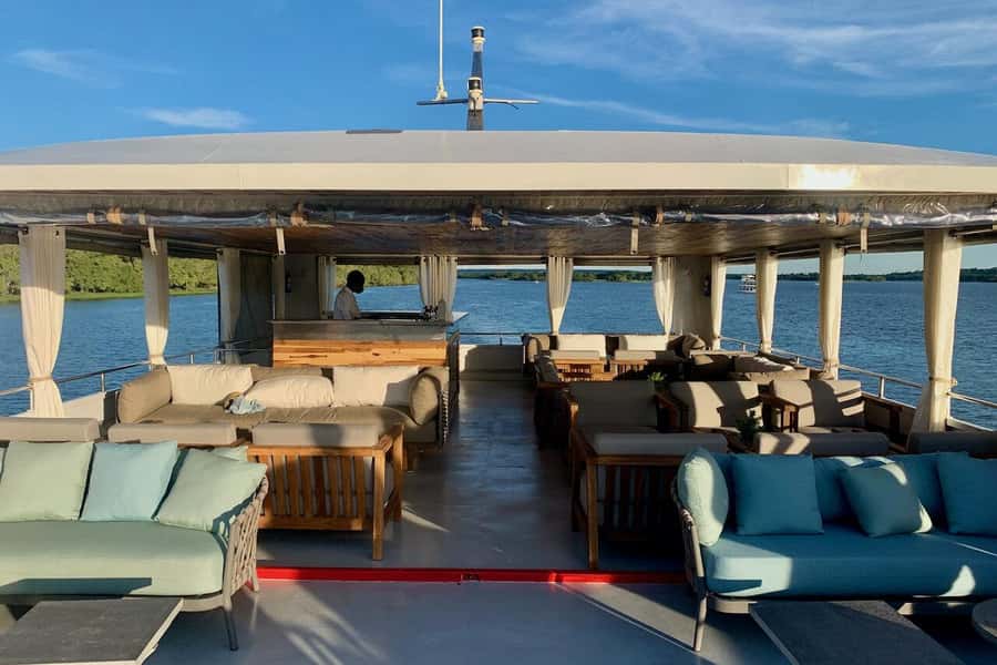 Luxury Sunset Dinner Cruise with 4-Course Meal - Cruising upstream on the mighty Zambezi