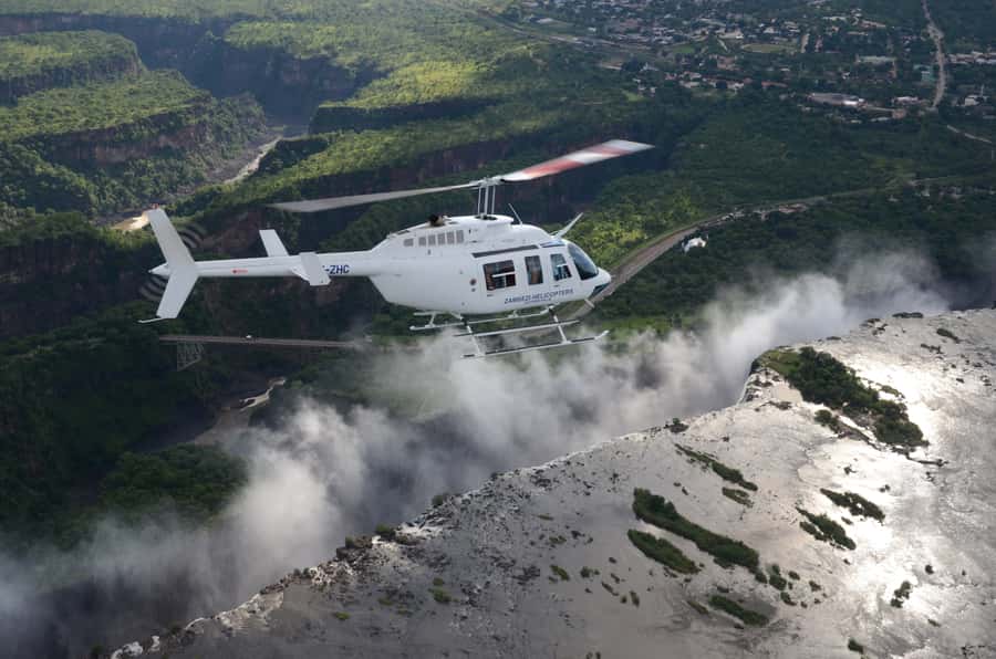 Victoria Falls:Explore the Zambezi Helicopter Experience - Flying over the 1.7-kilometre curtain of Victoria Falls