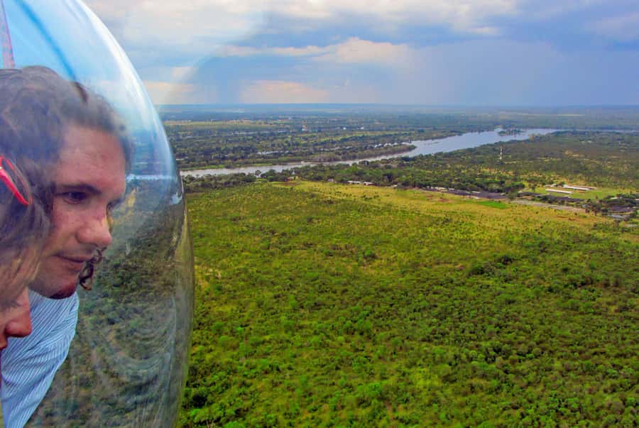 Victoria Falls:Explore the Zambezi Helicopter Experience - Passing over Victoria Falls resort town