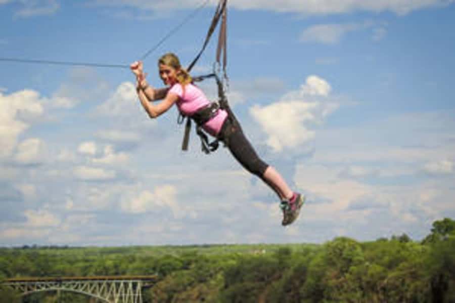 Victoria Falls: Flying Fox Experience with Transfers - The first flight above Batoka Gorge