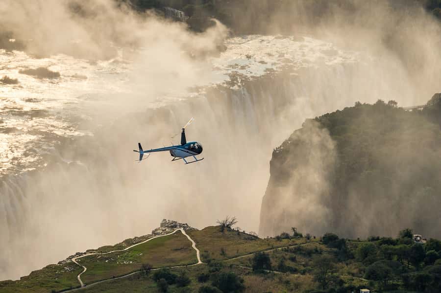 Victoria Falls Helicopter Flights - Pickup From Livingstone to Maramba Airfield