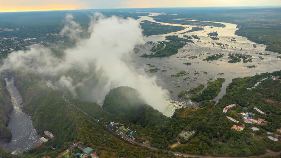 Victoria Falls: Helicopter Tour with Hotel Pickup - Victoria Falls from both sides of the helicopter