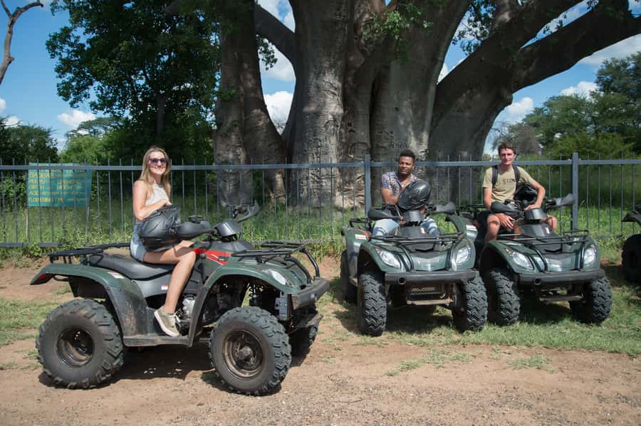Victoria Falls Quad Bike Adventure - Protective gear and the first ride through the park