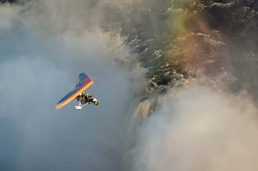Victoria Falls: Scenic Microlight Flight - The first sight of Victoria Falls from above
