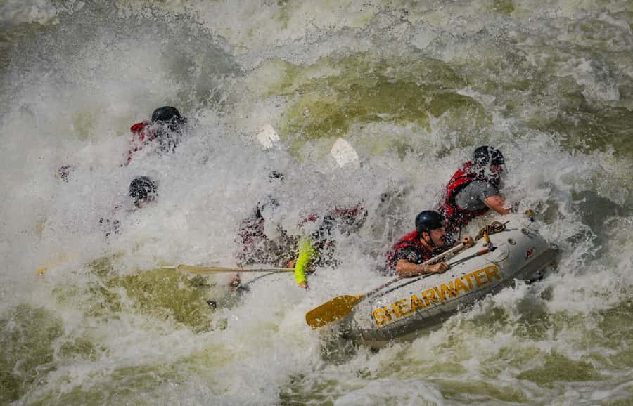 Victoria Falls: Whitewater Rafting Experience - Entering the gorge below Victoria Falls