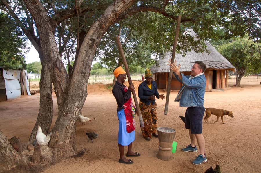 Victoria Falls Zimbabwe: Traditional Village Tour - Seeing mud hut homes up close