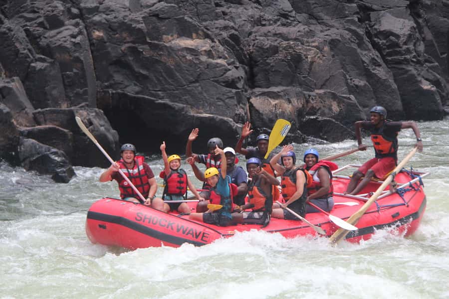 Zambezi River: Kid-Friendly Whitewater Rafting - Learning the stern mount raft