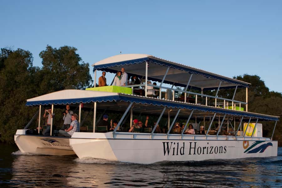 Zimbabwe: Sundowner Cruise (Standard) Zambezi River - Leaving Victoria Falls for the river