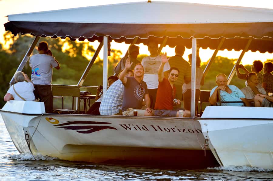 Zimbabwe: Sundowner Cruise (Standard) Zambezi River - Searching the riverbanks for hippos and crocodiles
